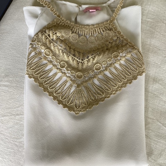 Lily Pulitzer Pearl Shift Dress Size 2 White Gold - Picture 14 of 14